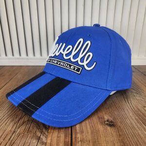 Chevrolet Chevelle Ralph White Checkered Race Flag Strapback Hat Cap Blue Racing